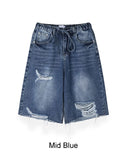 Hike Damaged Bermuda Denim