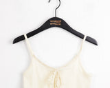 [MADE] Queenie Vintage Lace Ribbon V-Neck Cropped Sleeveless