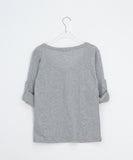 Bella Henley Neck Three Quarter Button Roll-Up T-Shirt