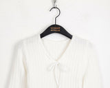 Shining Wool Ribbon Strap Punching Knit One Piece