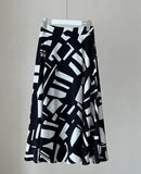 Arta Pattern Banding Flare Skirt