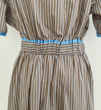 Etoile Color Matching Stripe Shirt One Piece (Belt Set)