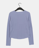 Horse Half Button Ribbed Long Sleeve T-Shirt