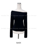 Lucy Unbalanced Off Crop Long Sleeve