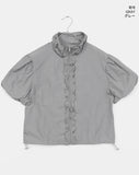 Muna Frill Puff String Short Sleeve Zip-up