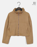 Nuen Suede Slit String Zip-Up Jacket