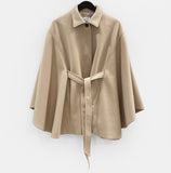 Wool 10%) Gota Cape Half Coat