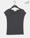Shud Dot Snap Button Short Sleeve T-Shirt