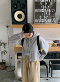 Darts Crop Hood Cardigan