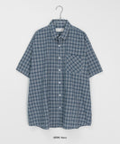 [unisex] Zindi Check Over Short Sleeve Shirt
