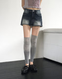 Tessit  Vintage Washing Damage Denim Short Pants