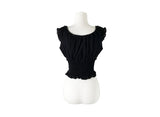 Evil Shirring Crop Puff Ribbon Smoke Blouse
