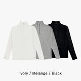 Furnon Ribbed Half-Zip Muscle Long Sleeve Tee
