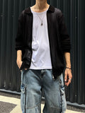 Cold Punching Collar Knit Zip-Up