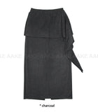 (WOOL) TIE STRAP LAYERED SKIRT