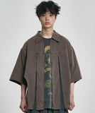 Paneled Zip-Up Shirt
