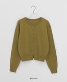 Qkel Color Round Knit Cardigan
