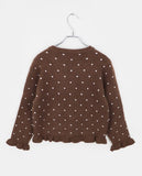 Kura Dot Sleeveless Frill Cardigan Set