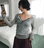BUTTON SLIM KNIT