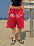 Girls Front Lettering Bermuda Pants