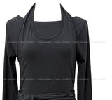 Corinne Halter Layered Strap Long Sleeve