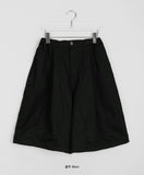 [unisex] Oyuko Banding Pintuck Bermuda Cotton Pants