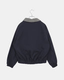 Puzzing Color Matching Check Pattern Collar Cotton Long Sleeve Jacket