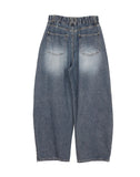 Per pintuck wide denim pants