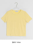 Kayari Color Basic Layered Crop Short Sleeve Tee