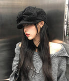 Retin Fluffy Ribbon Madoros Hunting Cap Hat