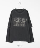 [unisex] Leoni printing layered over long sleeve tee