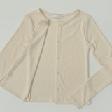 Layered Crop Top Long Sleeve Knit Cardigan Two-Piece Set