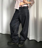 DART CURVED DENIM PANTS