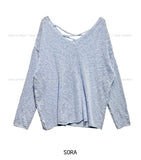 Summer Over Back Eyelet V-Neck Knit