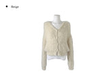 Zion Angora V-neck Loose Fit Knit Cardigan