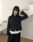 [MADE] B-Pie Frill Pocket Two-Way Zipper Neck String Windbreaker Hooded Zip-Up