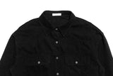 Pona Black Pocket Collar Jacket Shirt