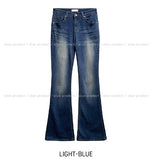 Hip-point bootcut denim pants