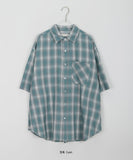 [unisex] Blini Color Check Over Short Sleeve Shirt