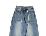 Fend Strap Wide Denim Pants