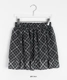 Nada Banding Check Tiered Mini Skirt