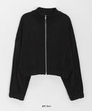 Kenfeed Cropped Knit Zip-Up Cardigan