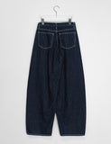 Keldo Stripe Raw Denim Balloon Wide Pants