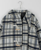 [unisex] Donico Check Duffel Quilted Hood Half Coat