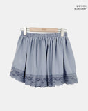 Putine Lace Satin Mini Skirt