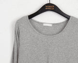 Alcan Basic Ribbed U-Neck Inner Long Sleeve T-Shirt