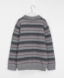 Neneki Wool Stripe Button Knit