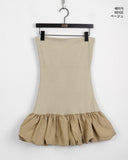 Beheu Layered Top Pumpkin Color Matching Off Shoulder Mini One Piece