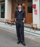 Friendly two-tuck wide denim pants