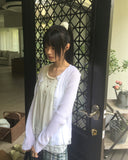 Floin see-through ribbed cardigan
